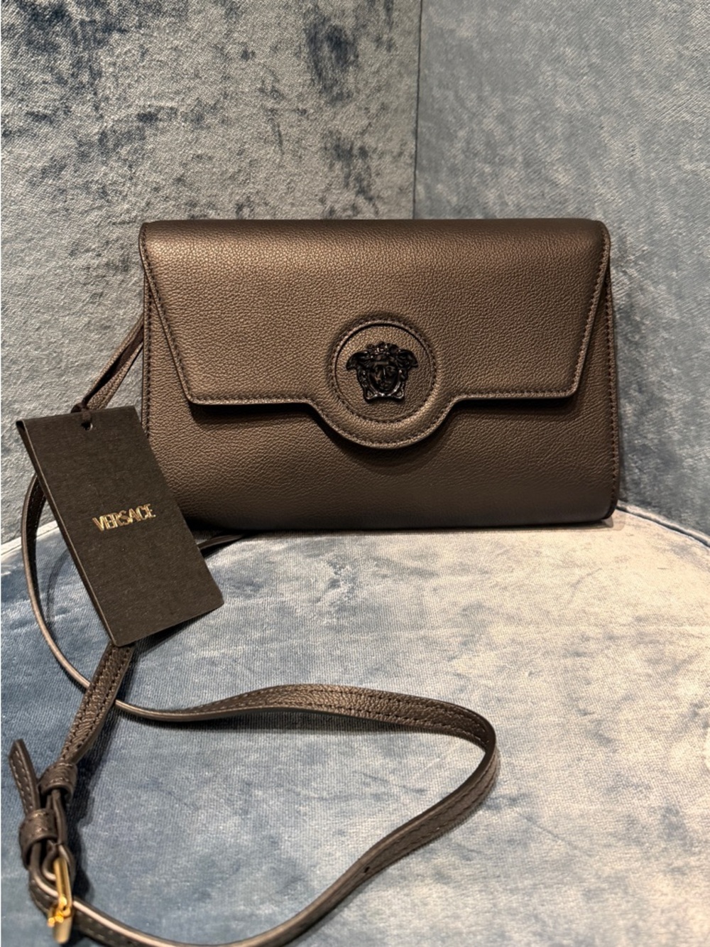 Sale ends 5/7 Versace Brown Leather Medusa Crossbody Bag